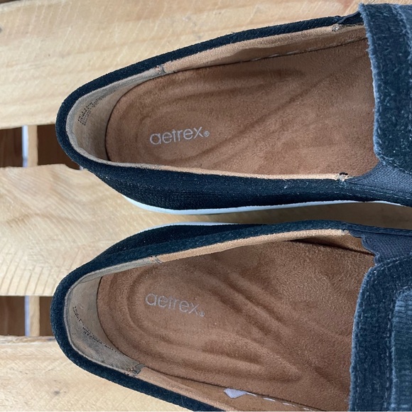 Aetrex Kenzie black animal print slip-on comfort sneakers size 10 - Picture 8 of 11